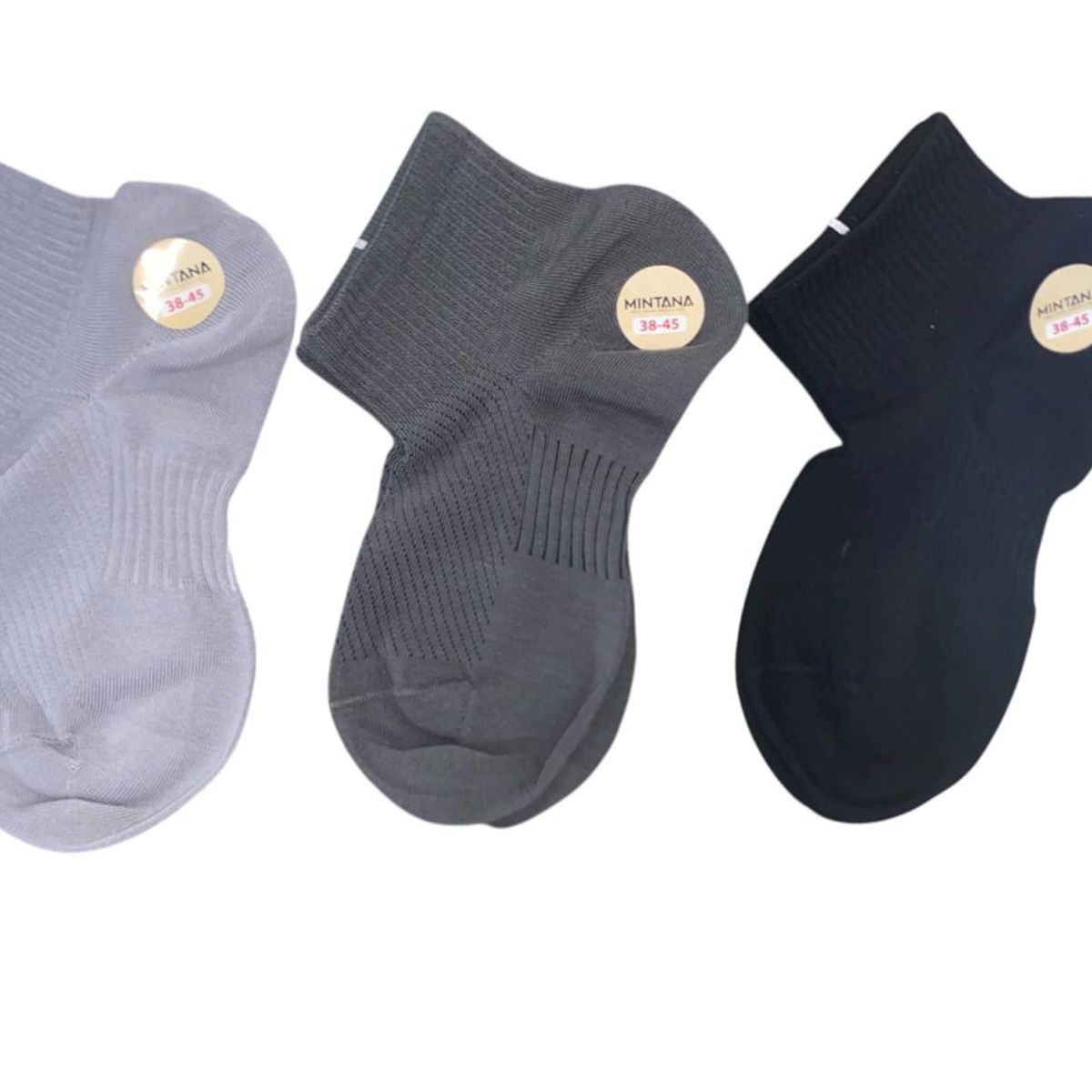 MINTANA - PACK 3 MEDIAS 100% SIN COSTURA  TOBILLERA HOMBRE MINTANA