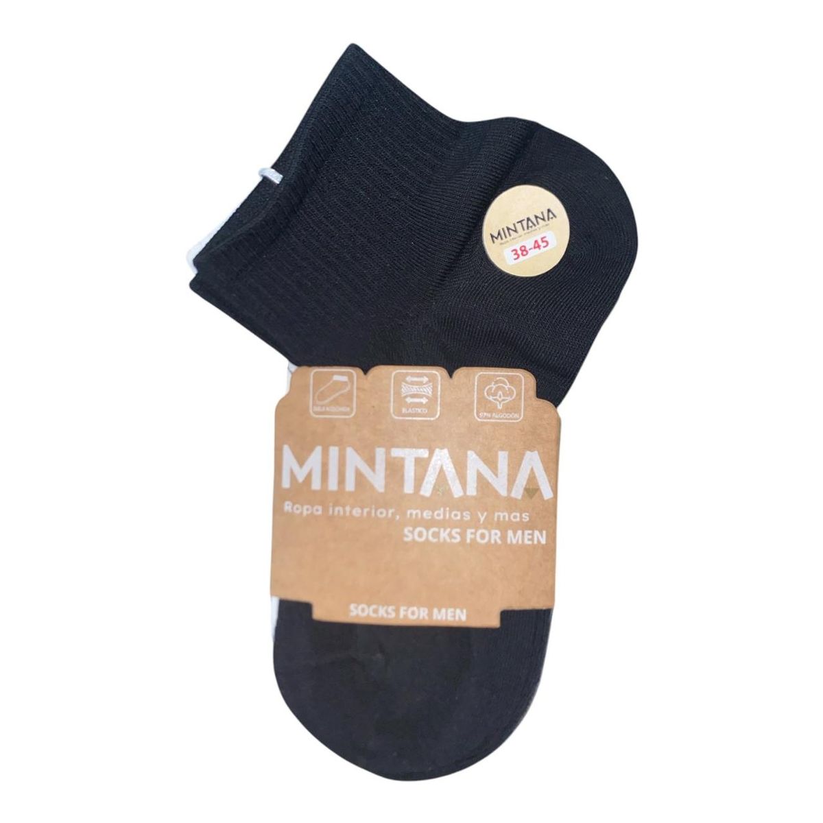 MINTANA - PACK 3 MEDIAS 100% SIN COSTURA  TOBILLERA HOMBRE MINTANA