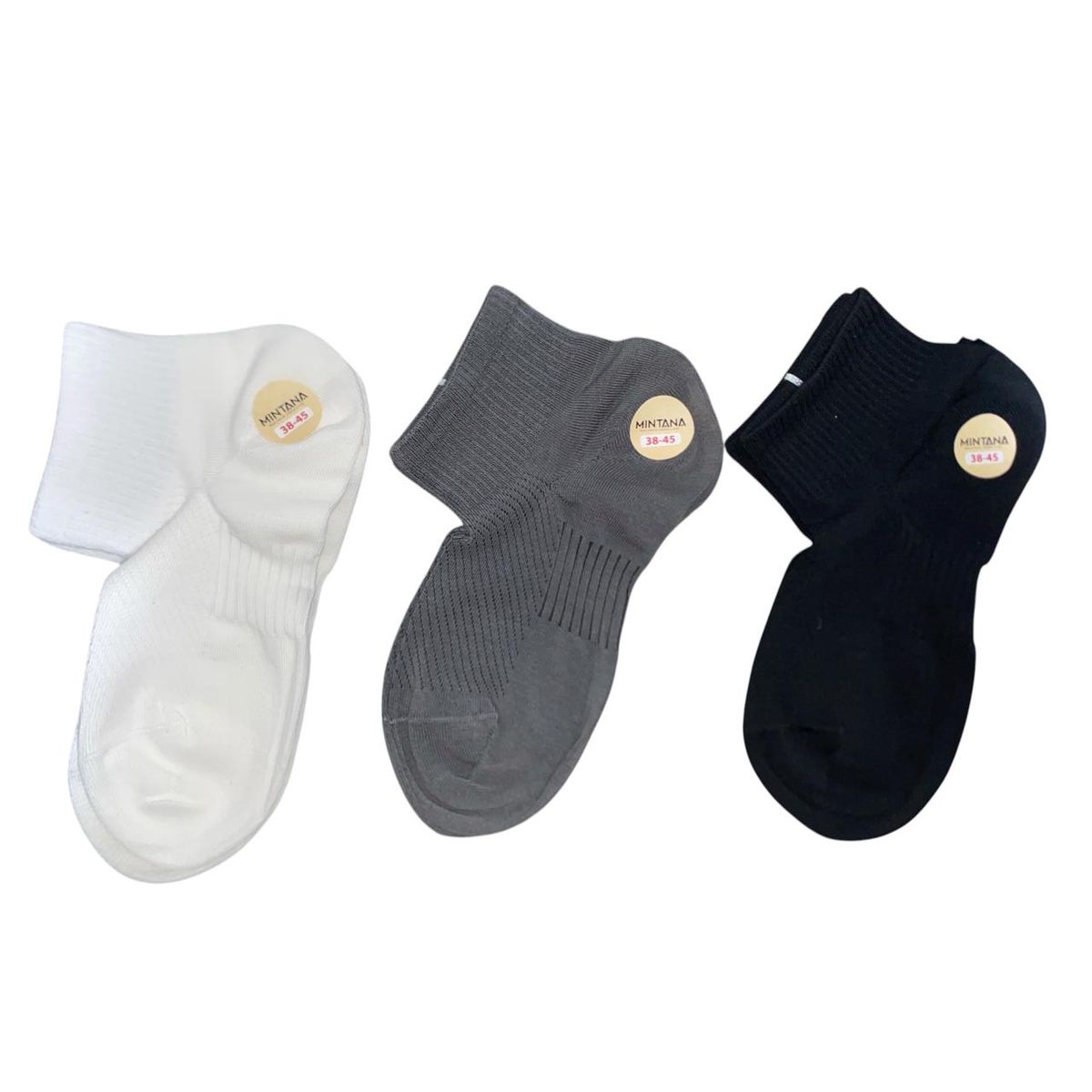 MINTANA - PACK 3 MEDIAS 100% SIN COSTURA  TOBILLERA HOMBRE MINTANA