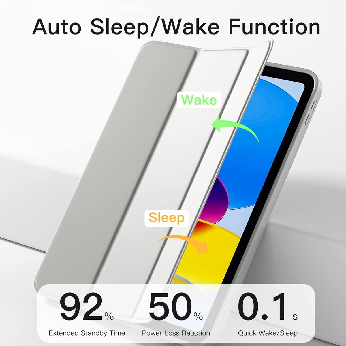 GENERICO - Funda Smart Case Para iPad Air 11 M3 2025  M2 2024 - GRIS