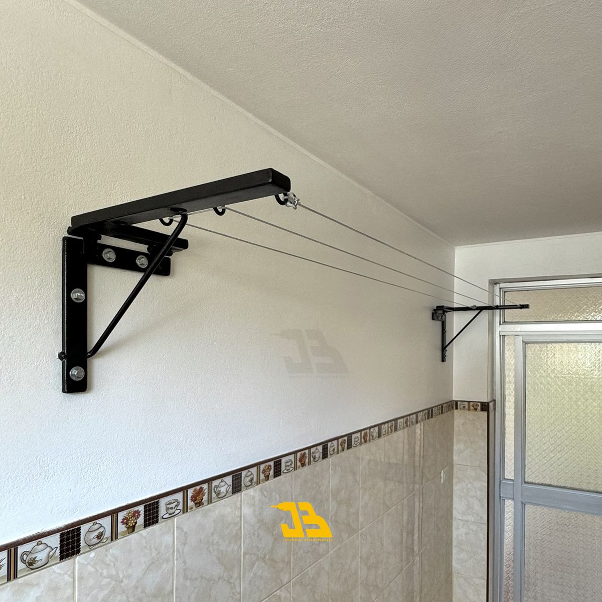 J3 RACKS - Tendedero plegable 3 filas negro