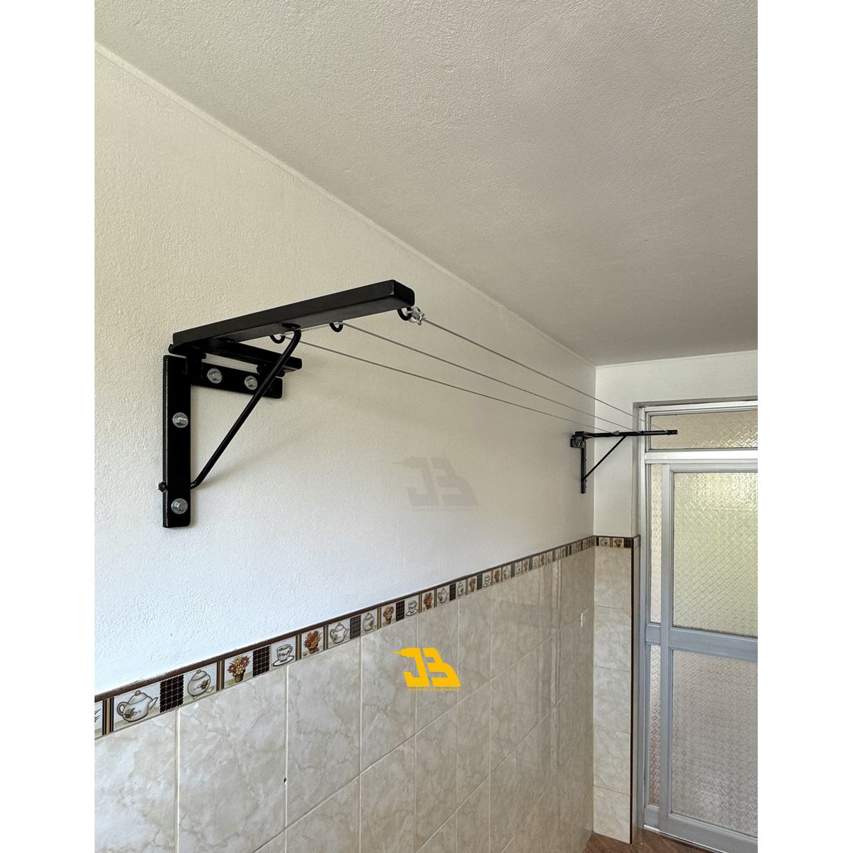 J3 RACKS - Tendedero plegable 3 filas negro