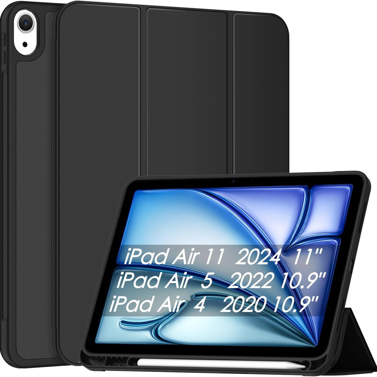 GENERICO - Funda Case Cover Premium iPad Air 11″ (M2 2024 / M3 2025) Soporte integrado - NEGRO