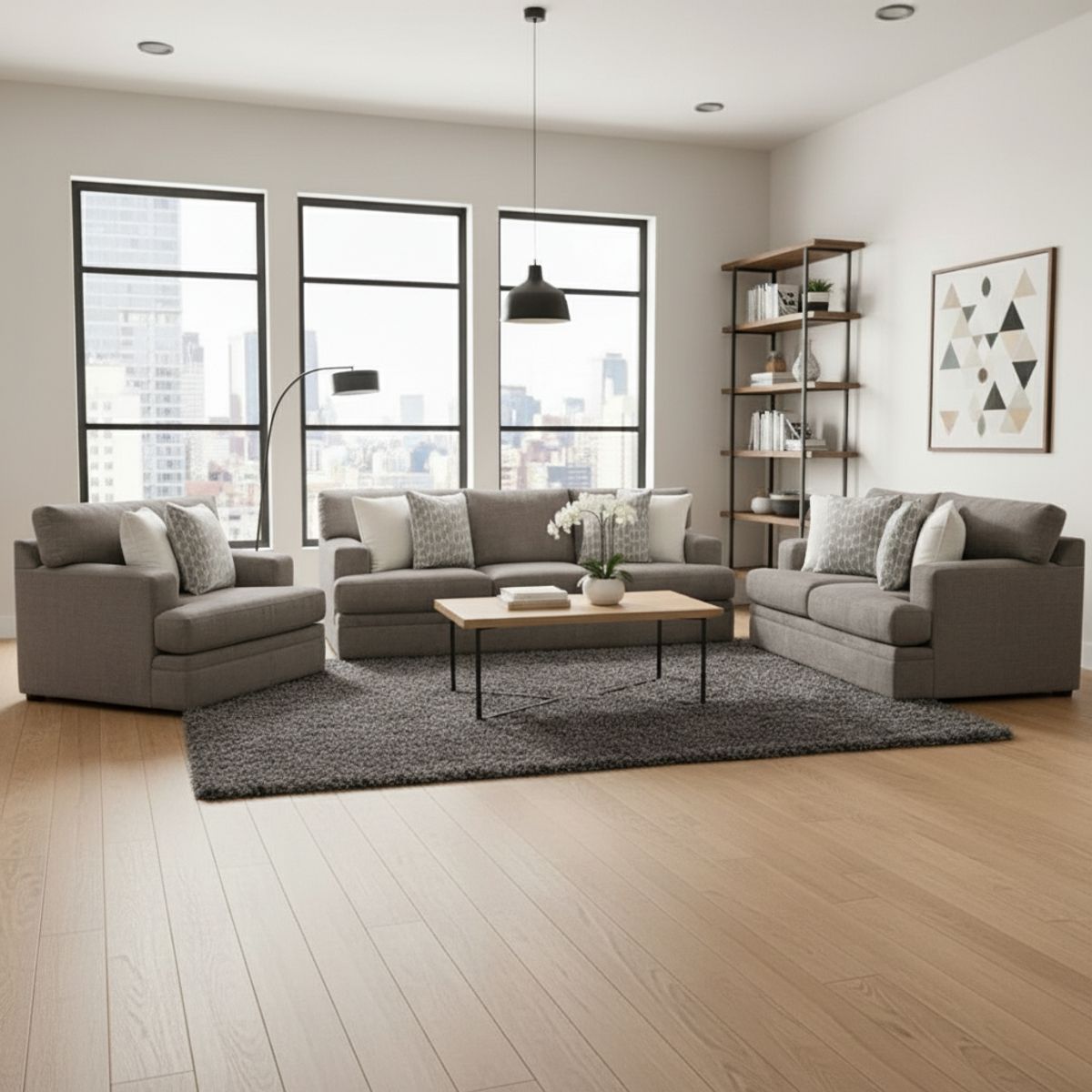 GENERICO - Juego de Sala Katty 3-2-1 en Tela Antifluido Chenille – Incluye 6 Cojines Decorativos de Regalo