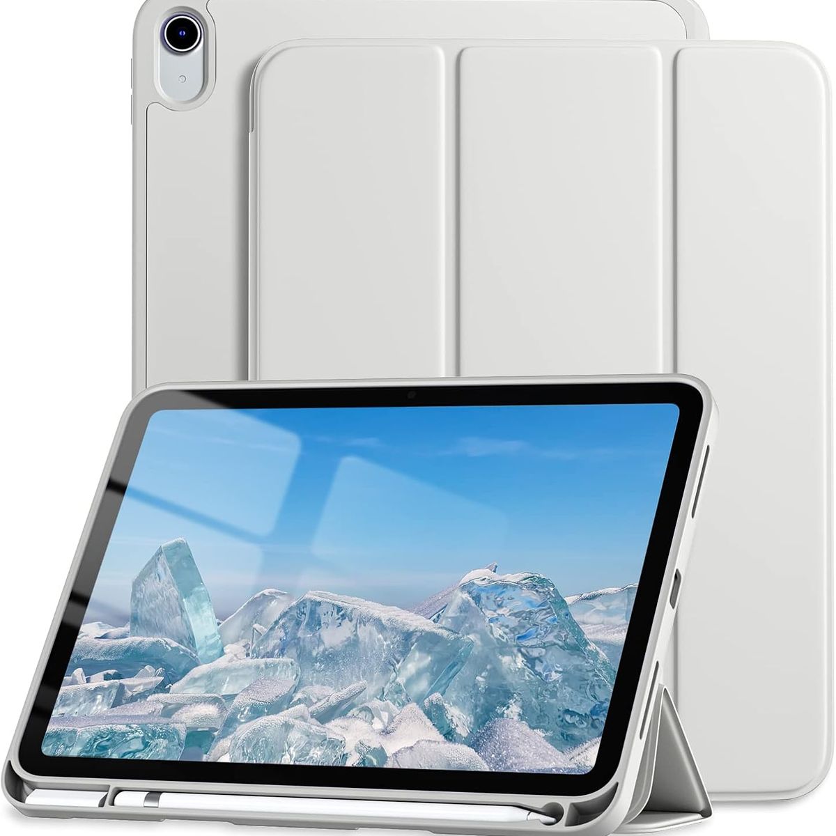 GENERICO - Funda Case Cover Premium iPad Air 11″ (M2 2024 / M3 2025) Soporte integrado - GRIS