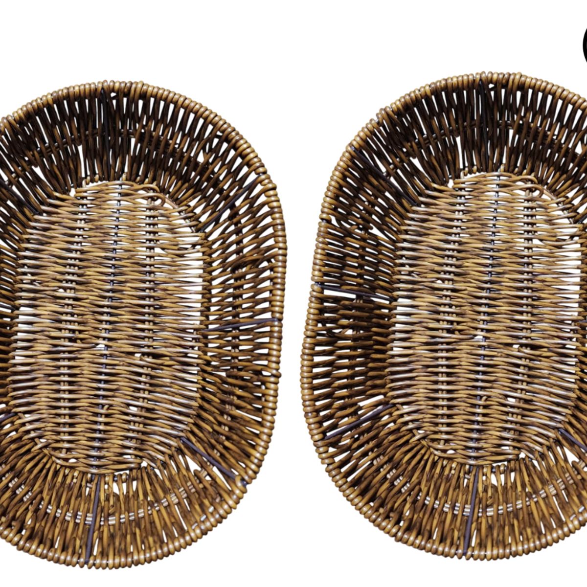 GENERICO - Pack 2 Paneras Ovalada de Plástico tipo mimbre