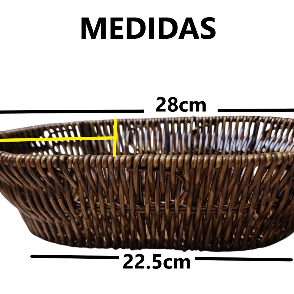 GENERICO - Pack 2 Paneras Ovalada de Plástico tipo mimbre