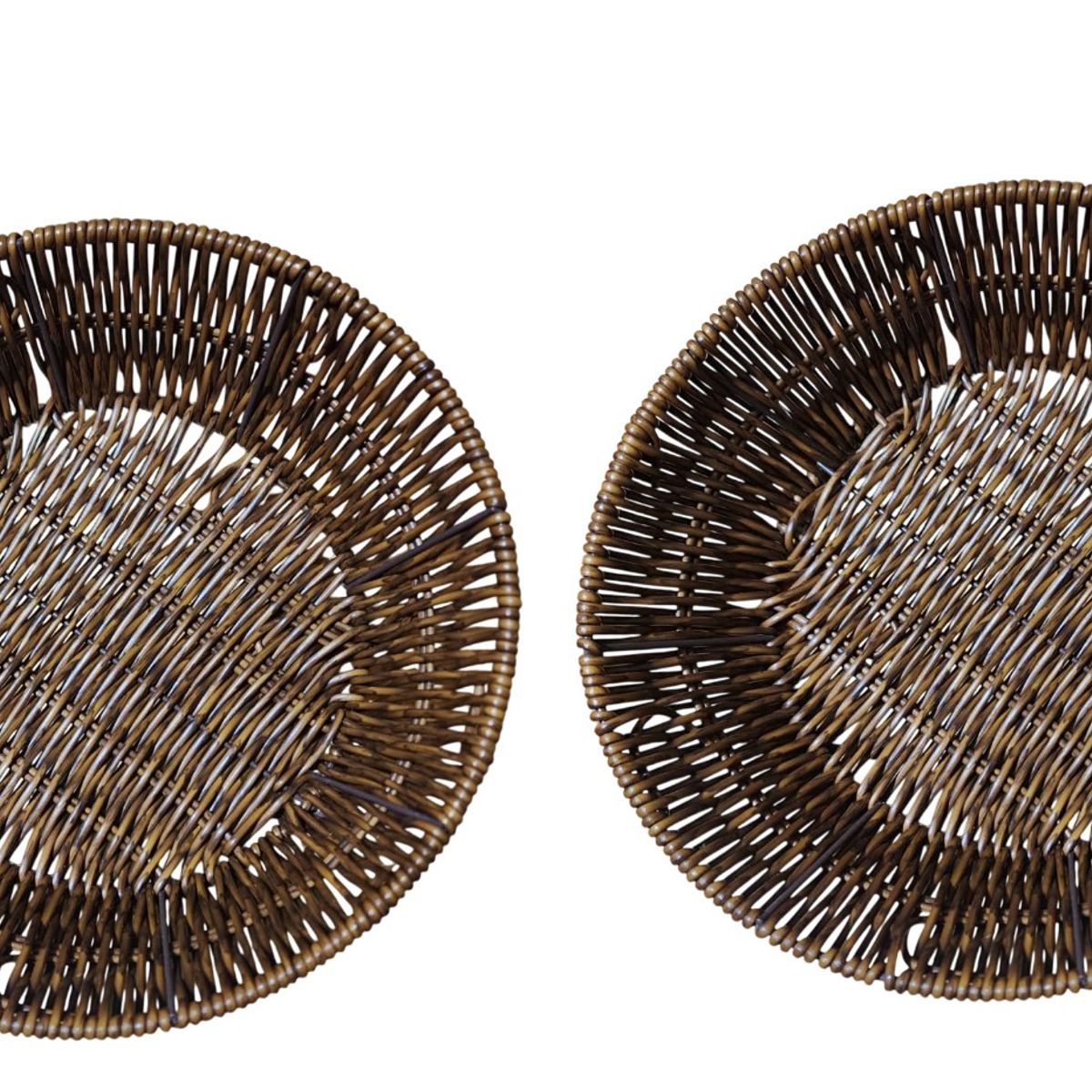 GENERICO - Pack 2 Paneras circular de Plástico tipo mimbre