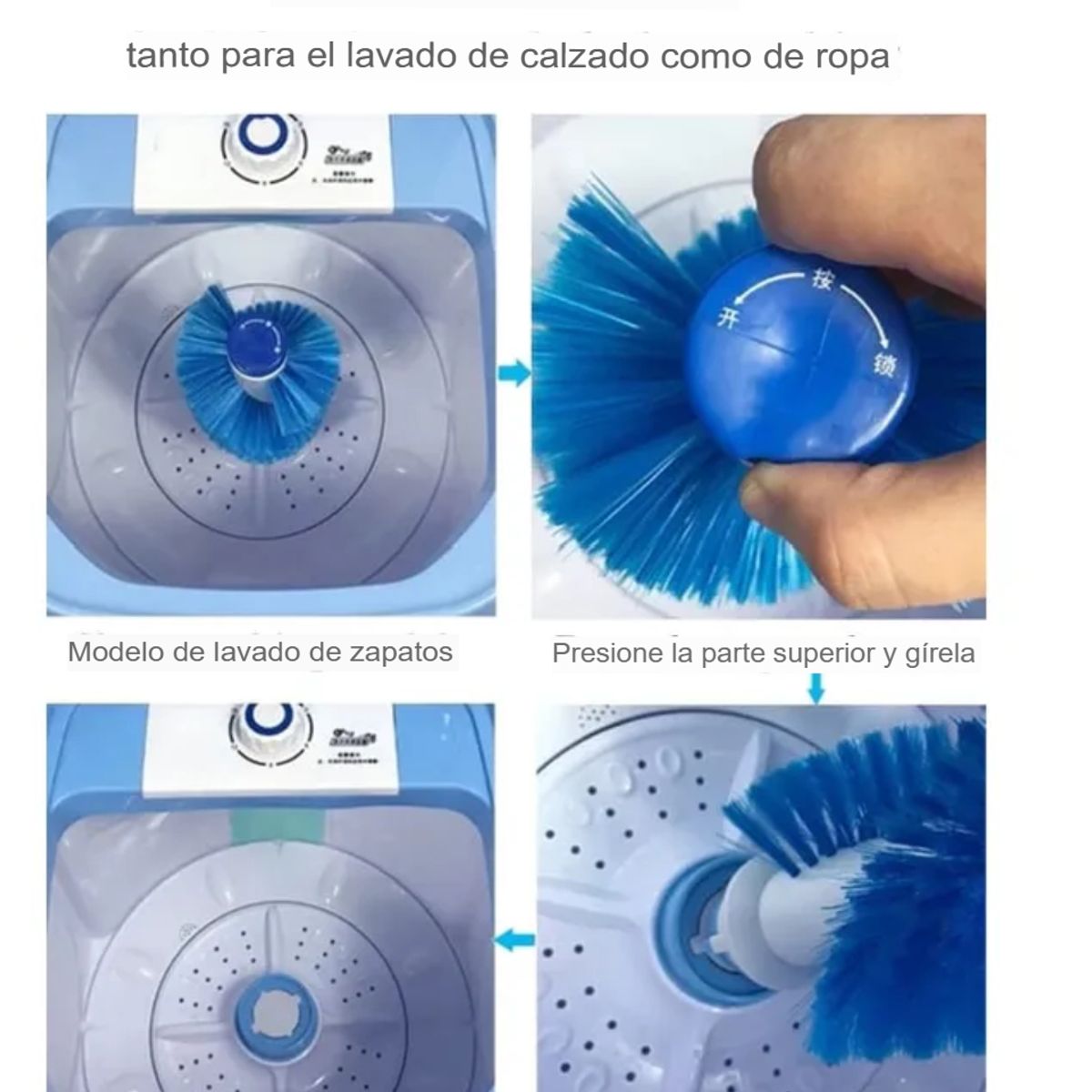 GENERICO - MINI LAVADORA ELÉCTRICA PORTÁTIL DE ROPA ZAPATILLA CON ESCOBILLA PARA LAVADO