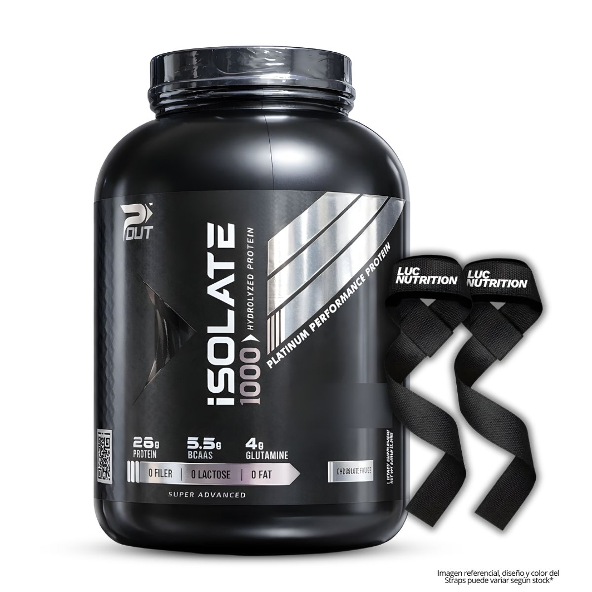 GENERICO - Isolate 1000 - Proteina Hidrolizada Pout 5 LB - Chocolate Fudge + Straps