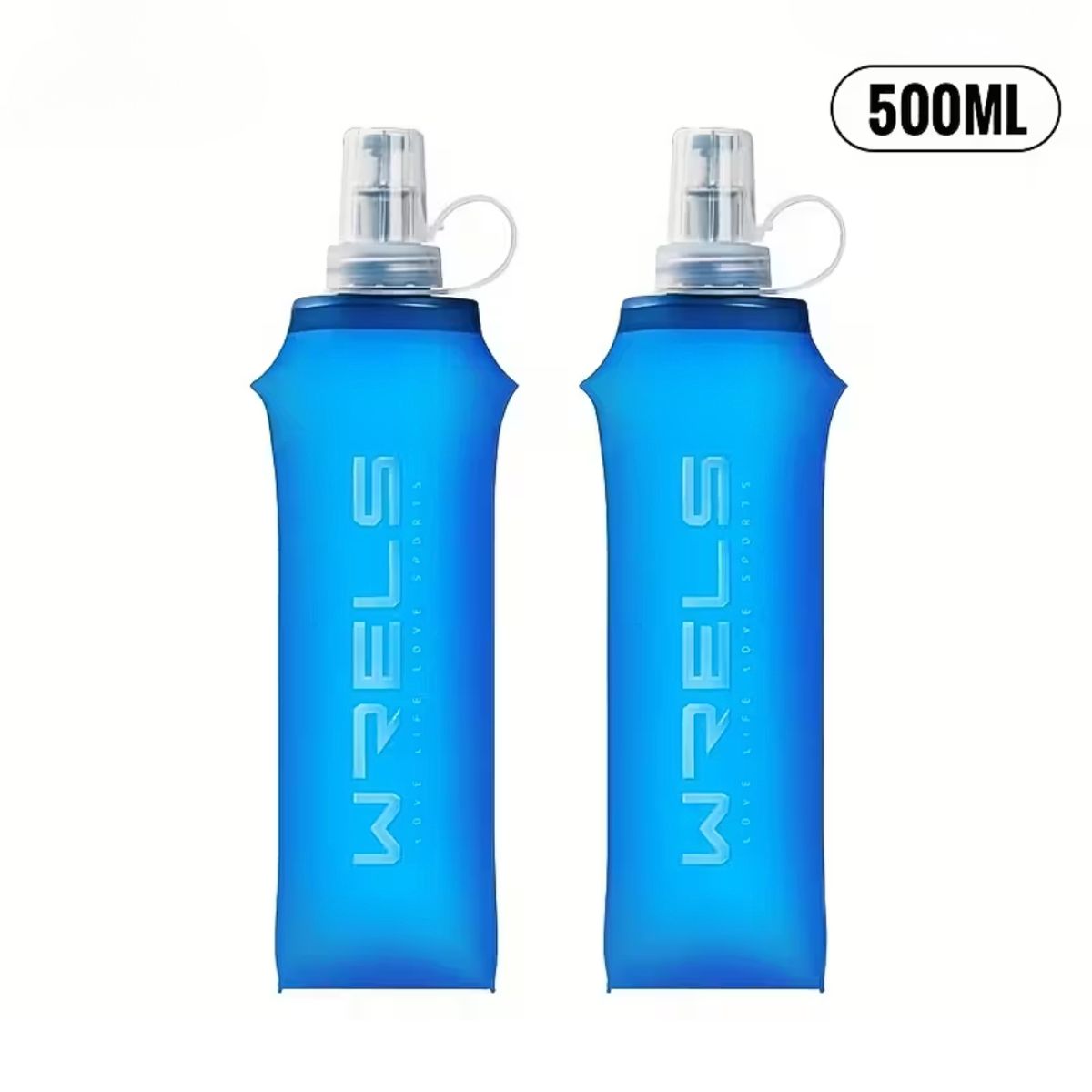 GENERICO - Botella flask de agua flexible enrollable deportivo hidratación running 500 ml