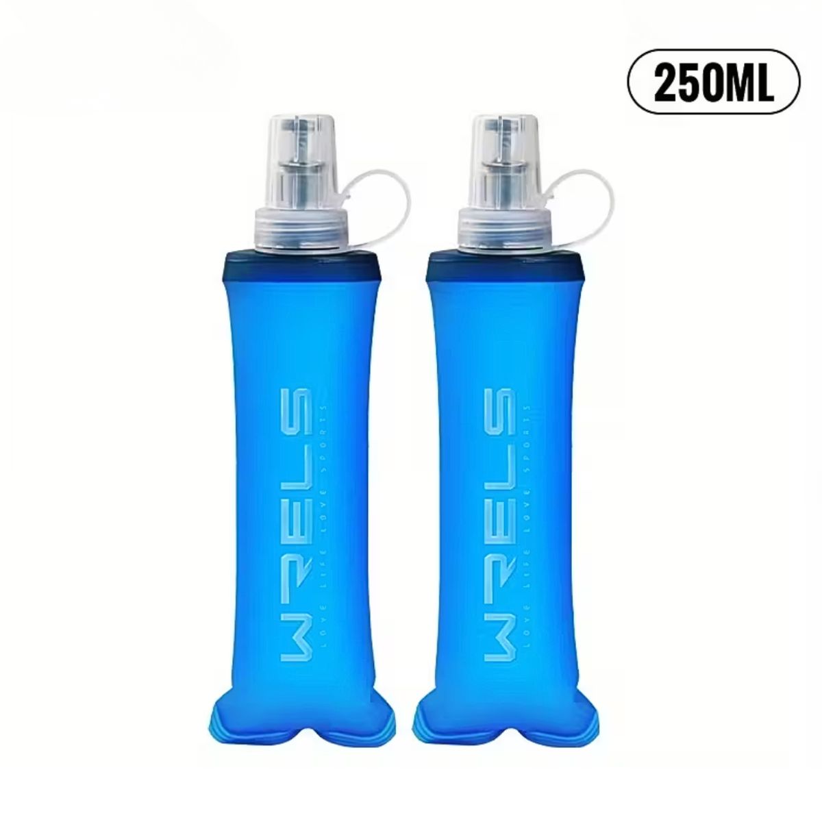 GENERICO - Botella flask de agua flexible enrollable deportivo hidratación running 250 ml