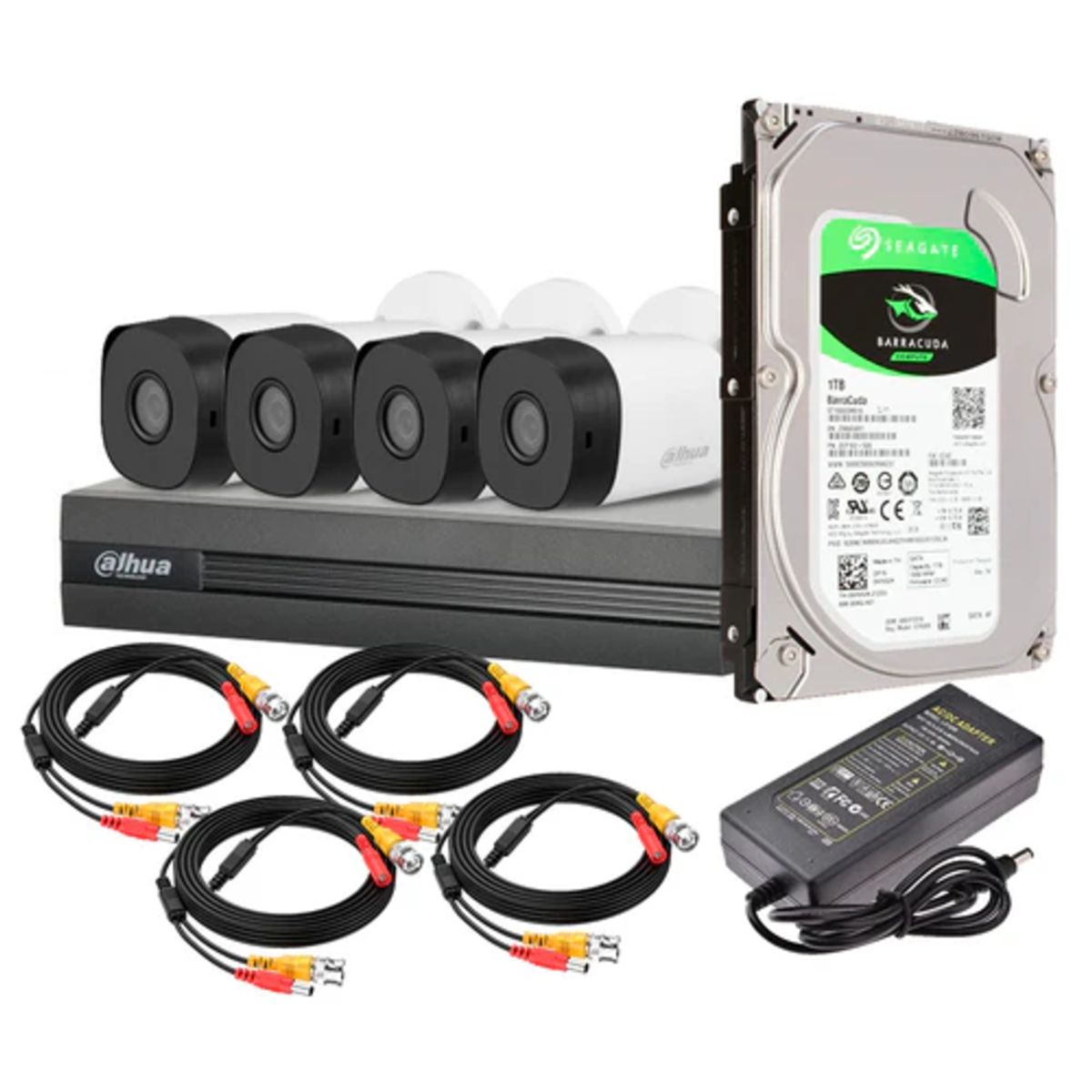 DAHUA - Kit Cámaras De Seguridad Kit-xvr4c8ch-1tb-il