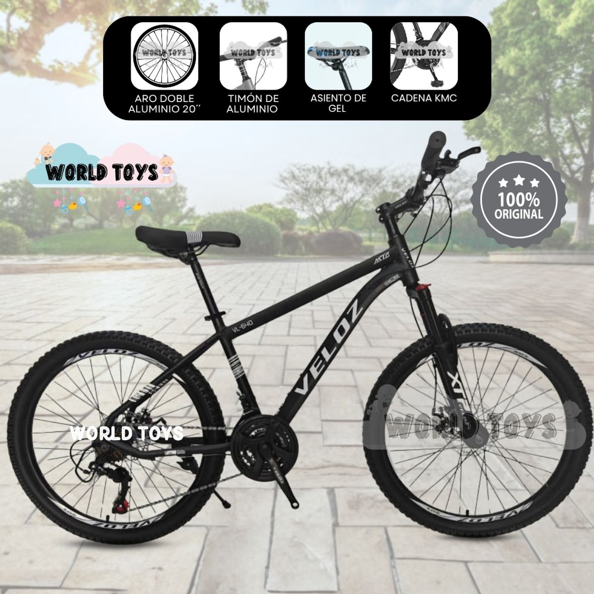 VELOX - Bicicleta Deportiva Aro 24 «TIRE URBAN» Edición Limitada Black