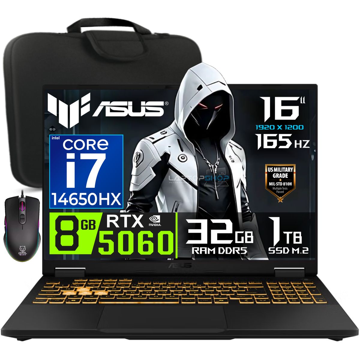 ASUS - Laptop Asus TUF Gaming F16 2025 Intel Core i7 14650HX RAM 32GB SSD 1TB RTX 5060 16"  WUXGA 165HZ