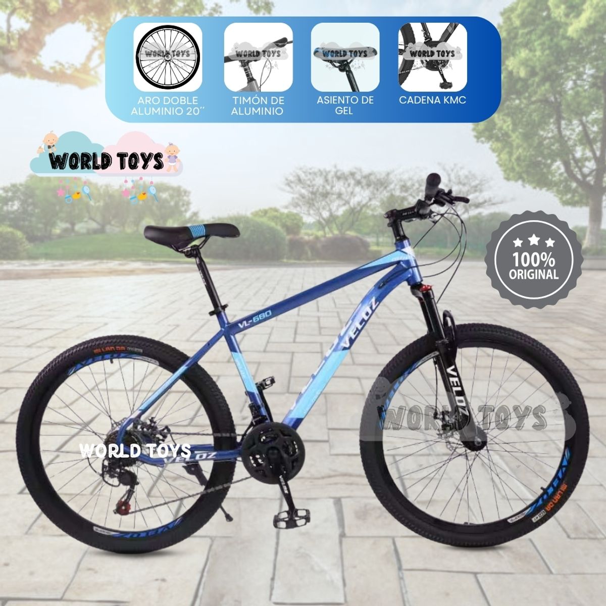 VELOX - Bicicleta Deportiva Aro 24 «TIRE URBAN» Edición Limitada Blue