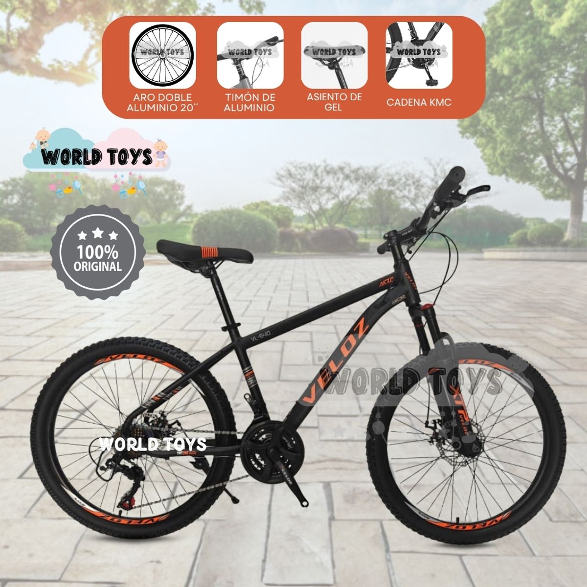 VELOX - Bicicleta Deportiva Aro 24 «TIRE URBAN» Edición Limitada Orange