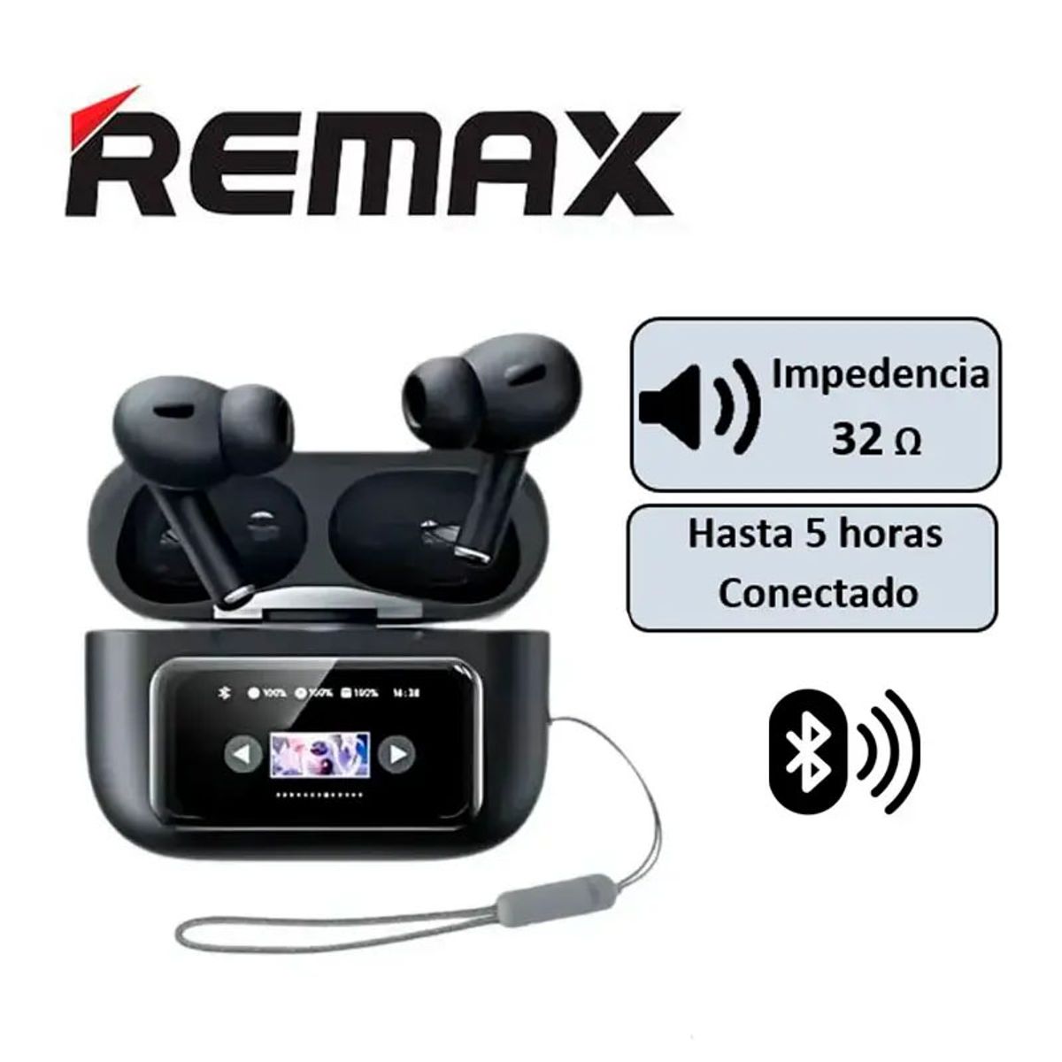 REMAX - AUDIFONOS REMAX W30N TWS ANC + PANTALLA NEGRO
