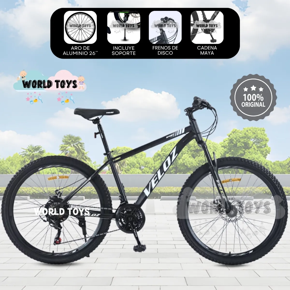 VELOX - Bicicleta Deportiva Aro 26 «ROMANI MTB» Edición Limitada Black