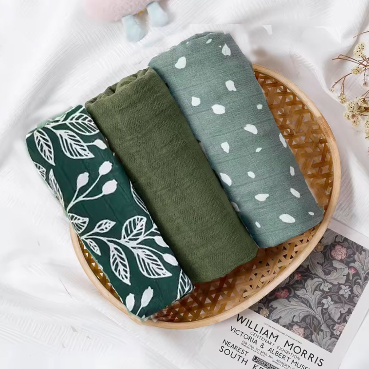 GENERICO - Manta Muselina para Bebé 100% Algodón Pack x  3 Unidades