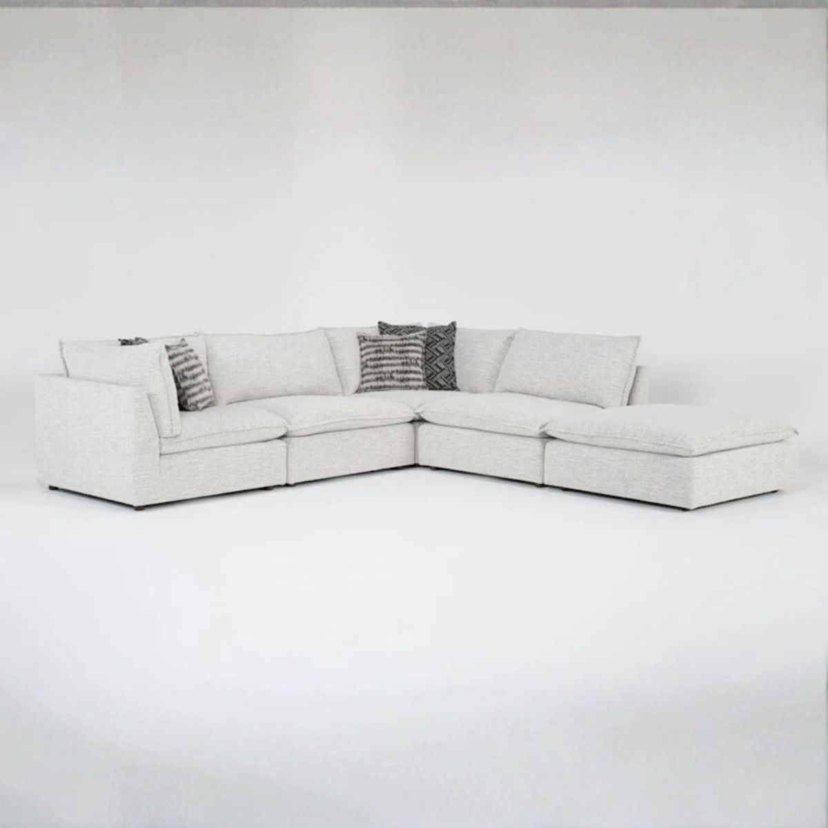 GENERICO - Seccional Modular Winne Derecho en Tela Chenille Antifluido con 4 Cojines Decorativos