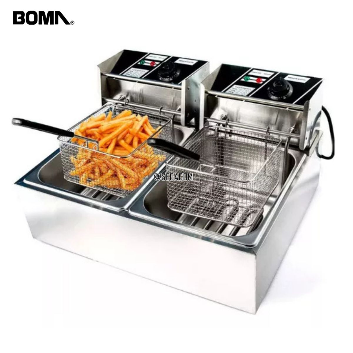 BOMA - Freidora Eléctrica Doble 12L Smart -ROSTIK- Silver