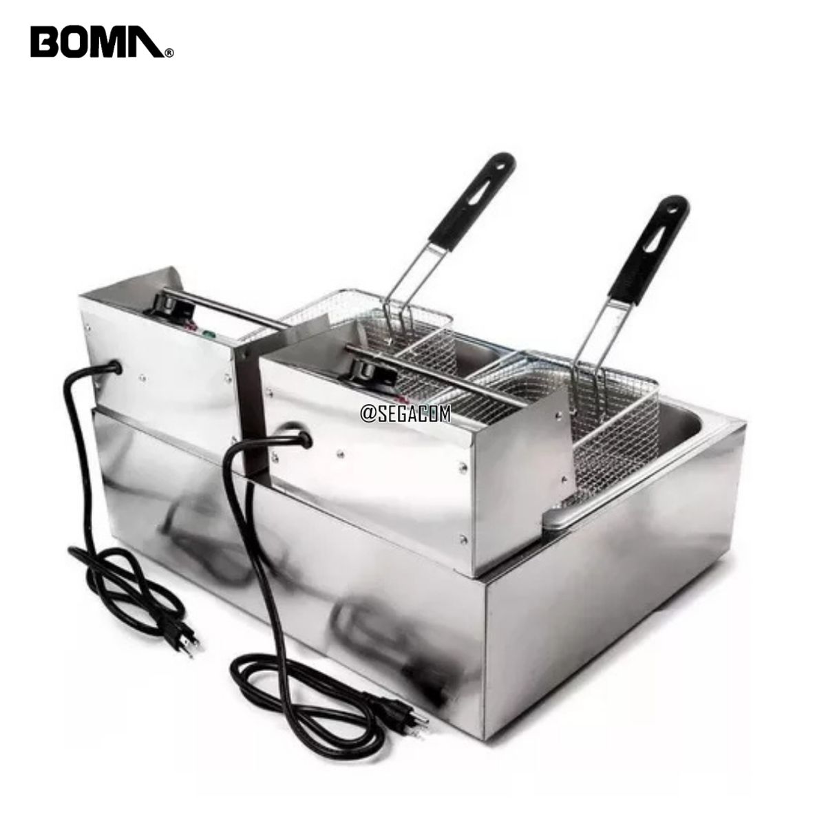 BOMA - Freidora Eléctrica Doble 12L Smart -ROSTIK- Silver