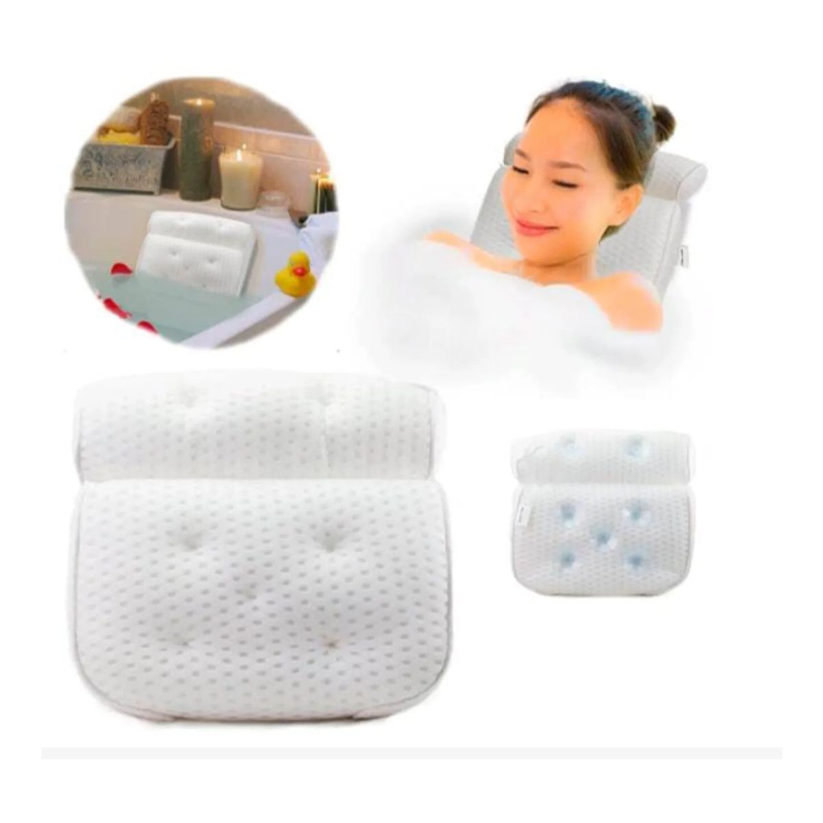 GENERICO - ALMOHADA DE BAÑO CON SOPORTE PARA EL CUELLO