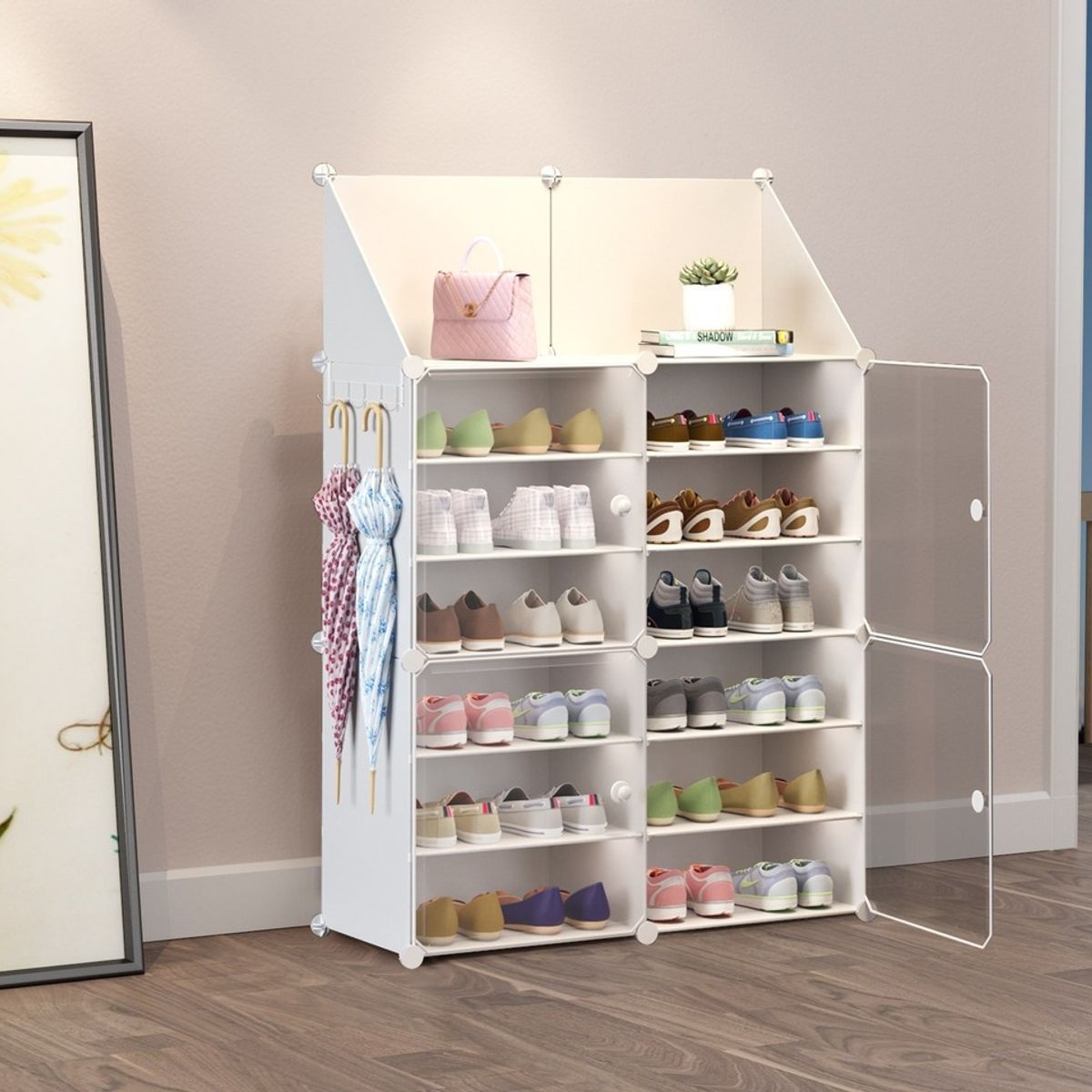 ANYHOGAR - Zapatero Triángulo Invertido 2 Columnas 6 Capas