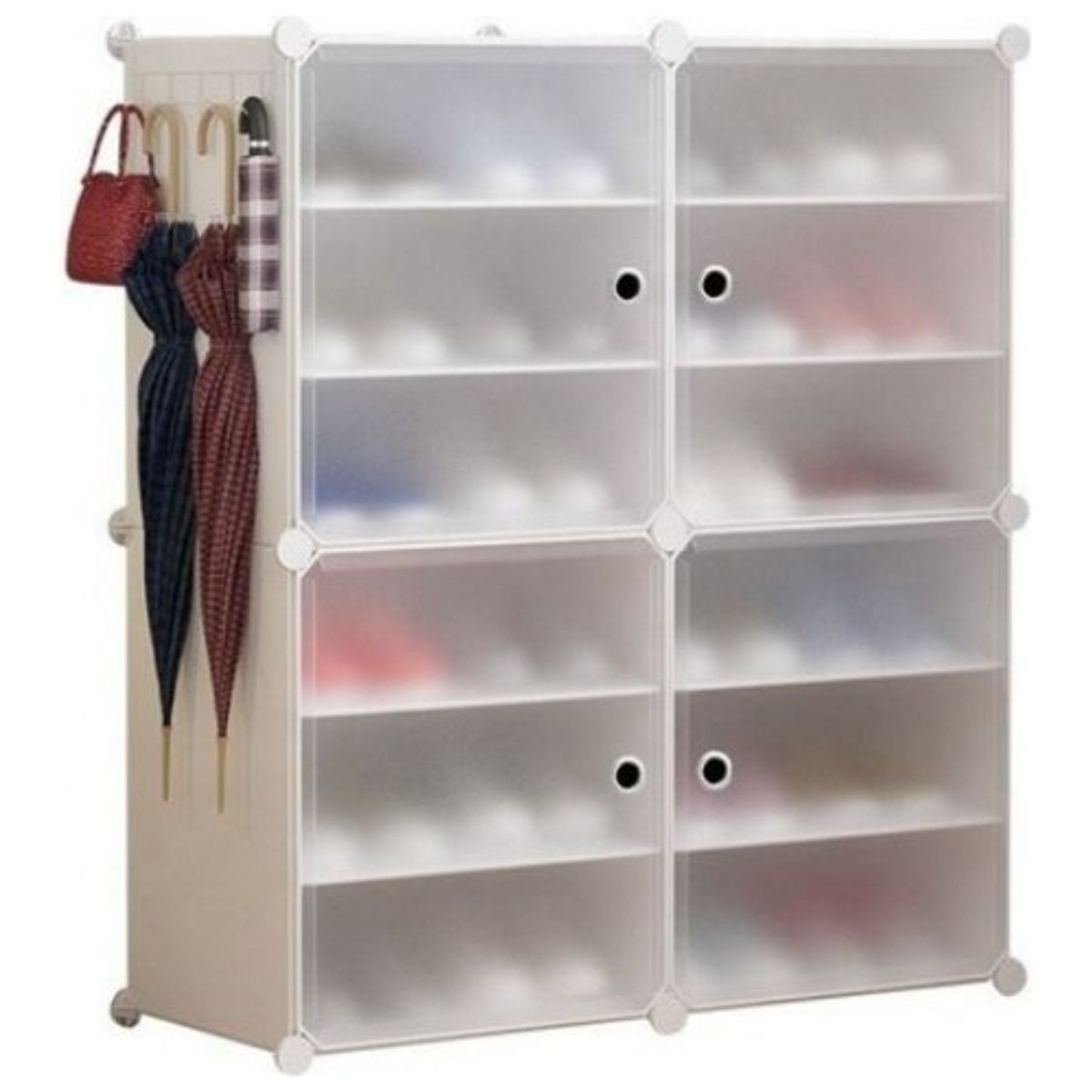 ANYHOGAR - Zapatero 2 Columnas 6 Capas 4 Puertas