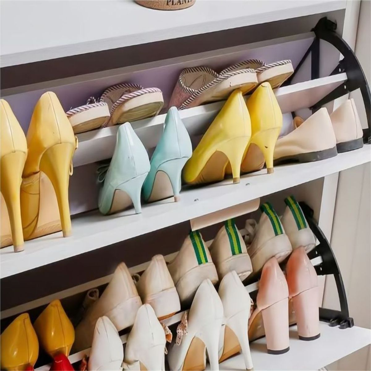 ANYHOGAR - Zapatero De Madera ANYHOGAR 3 Cajones 120x60x24cm Color Blanco