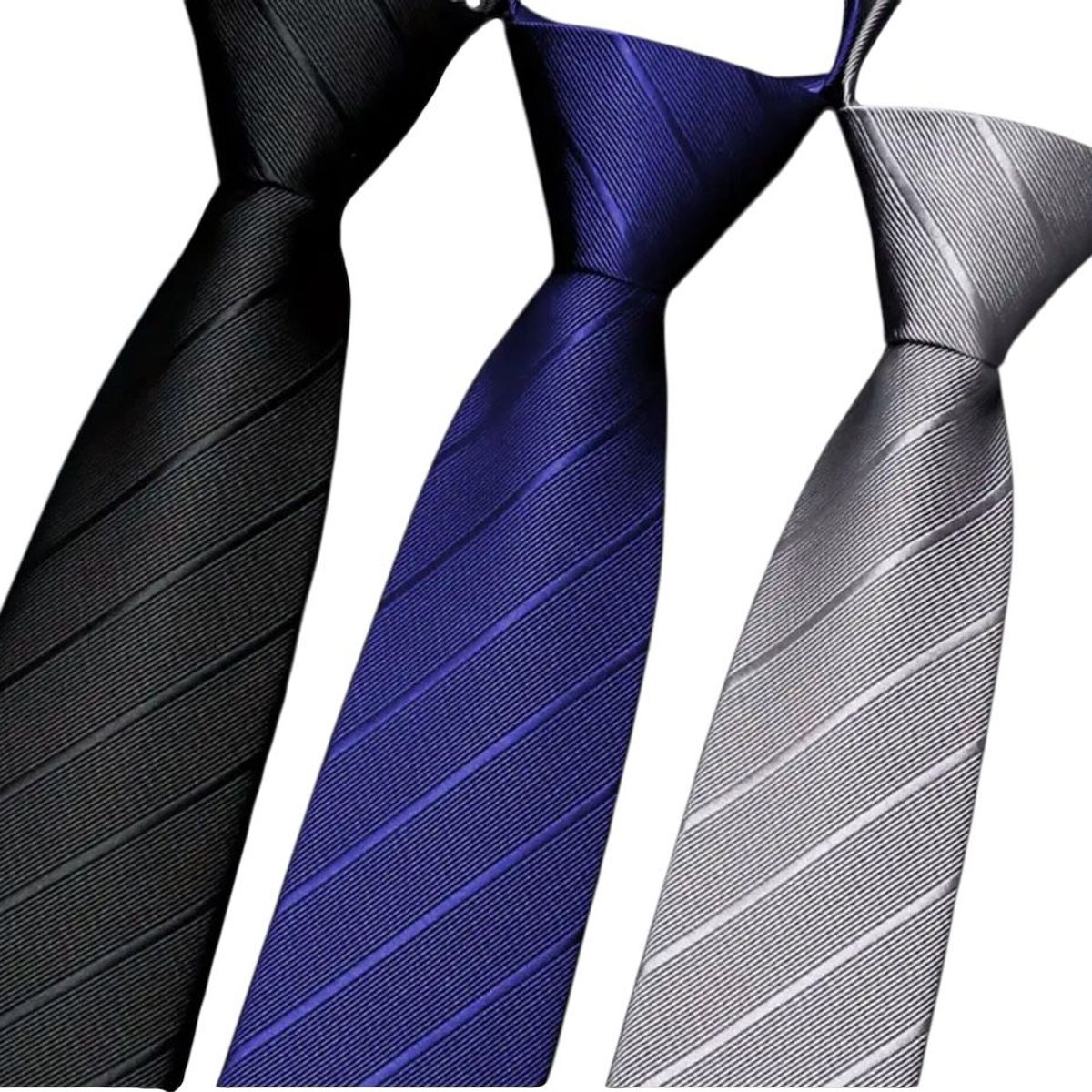 GENERICO - Set  3 CORBATAS NUDO INSTANTANEO