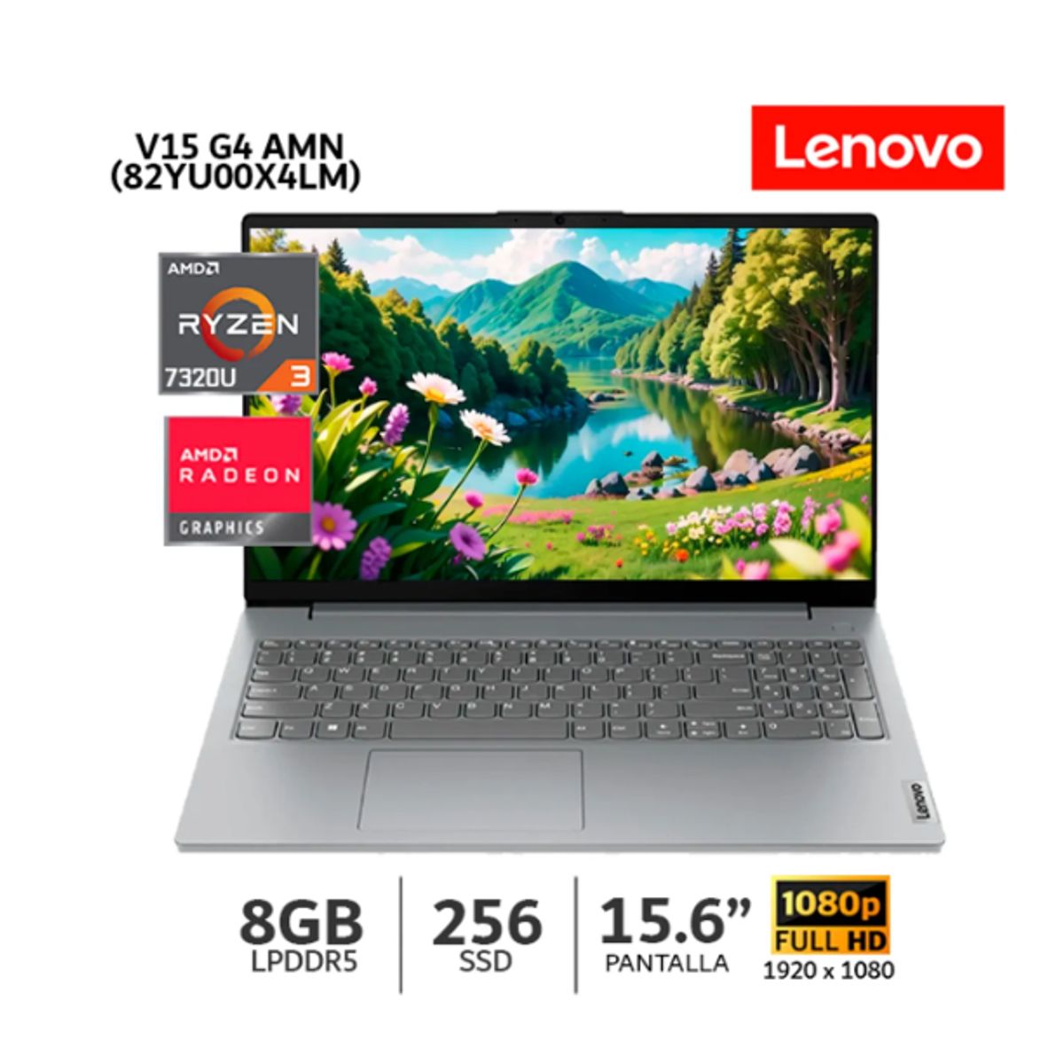 LENOVO - LAPTOP, LENOVO V15, R3 7320U, 8GB, 256GB, 15.6 FHD