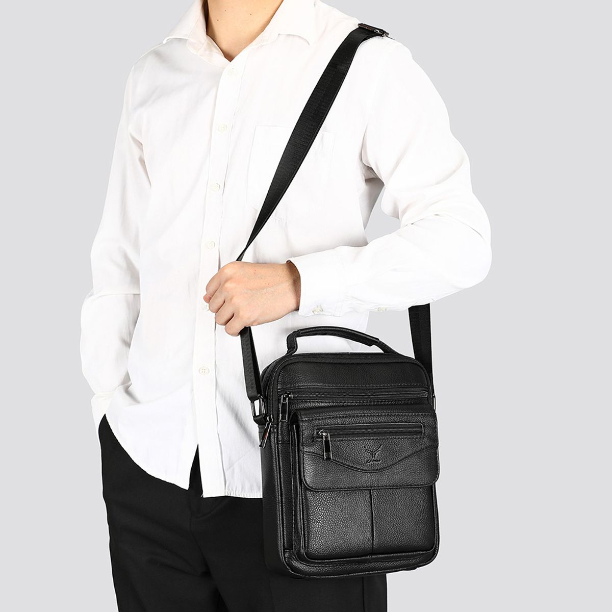 ARMUZ - Morral de Cuero Vacuno Hombre 6226