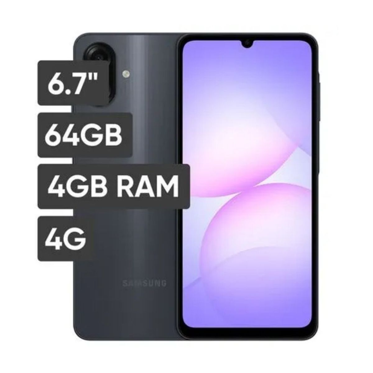 SAMSUNG - Celular Samsung Galaxy A07 64GB 4GB RAM negro