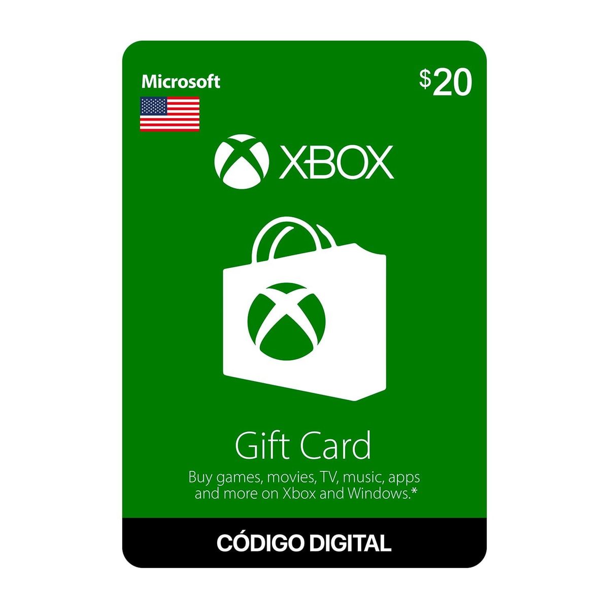MICROSOFT - Gift Card Xbox Live 20 Código digital