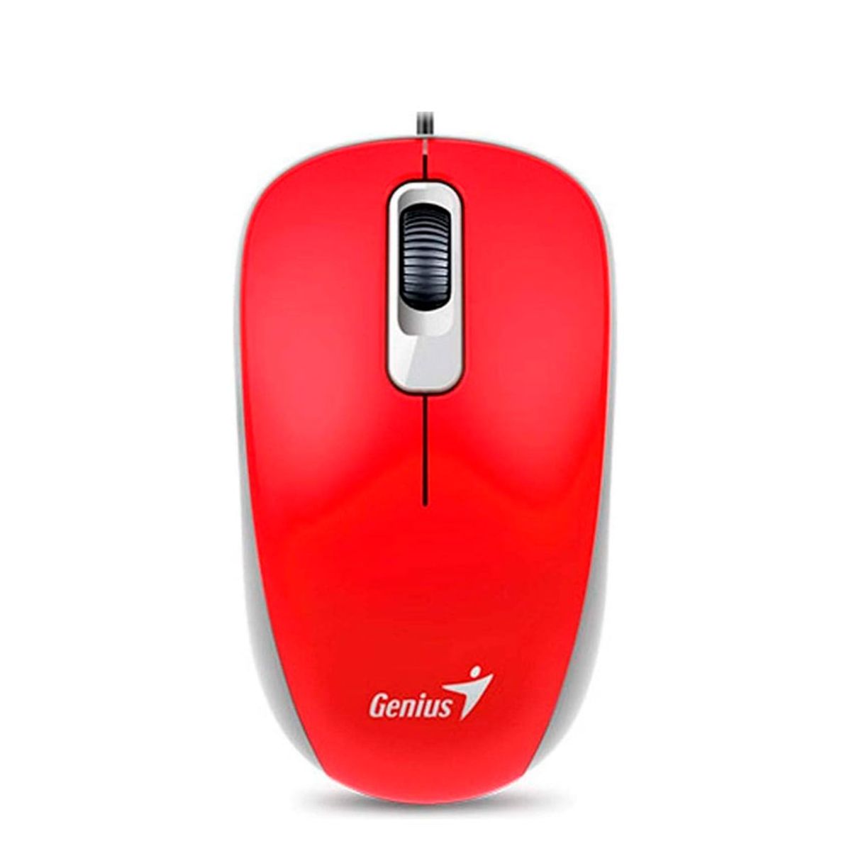 GENIUS - Mouse Genius DX-110 USB Óptico 1000 DPI Rojo Ambidiestro Ergónomico