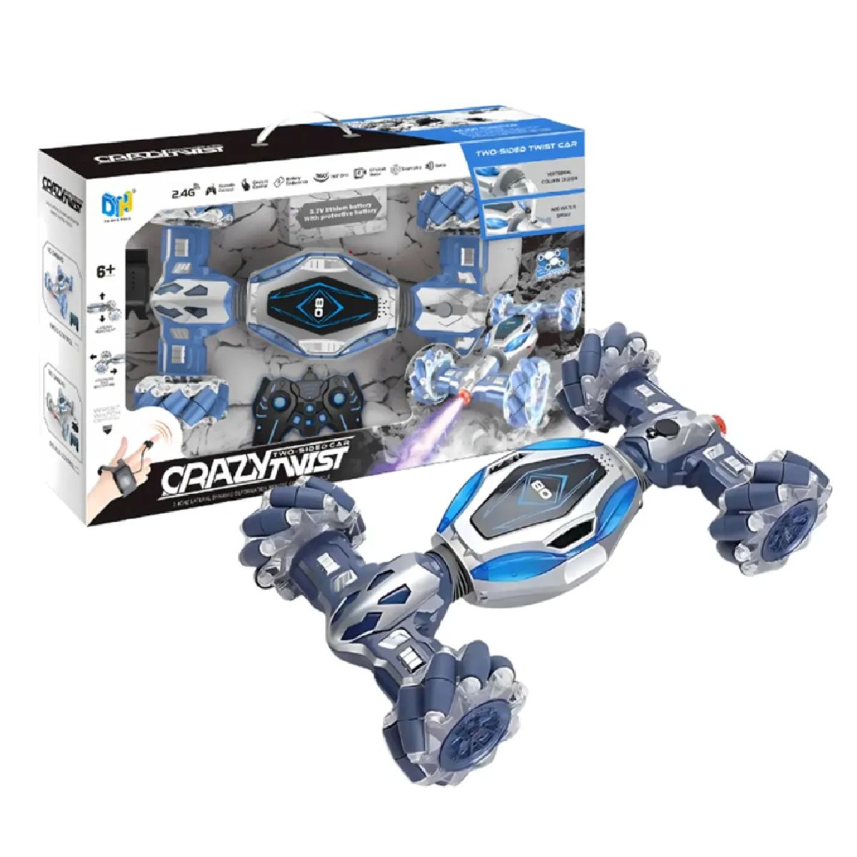 GENERICO - Carro control remoto multifuncion humo maniobras 360 grados