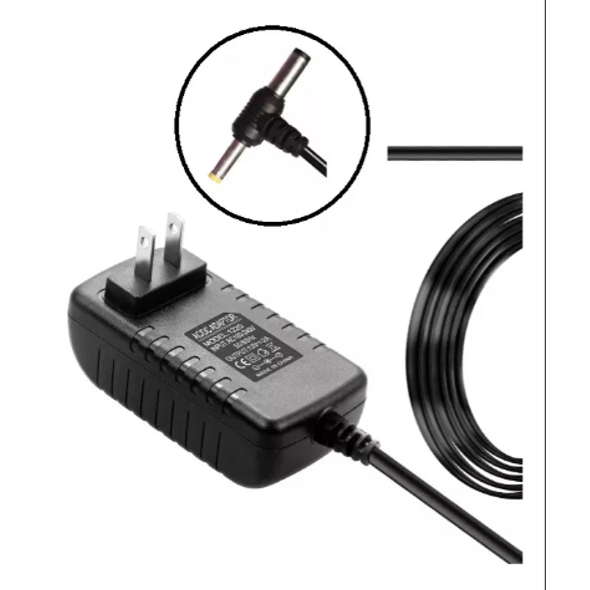 GENERICO - Cargador Adaptador 12v 2a Dos Puntas Corriente Universal Negro