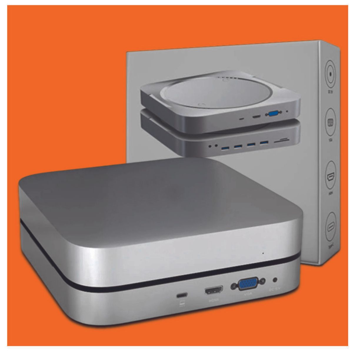 GENERICO - 12en1 BASE Hub Dock Estation Mac Mini Usb C Thunderbolt 3 HDMI VGA SSD