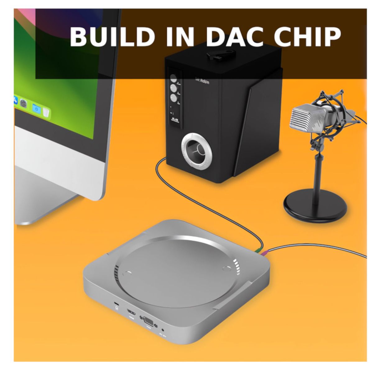 GENERICO - 12en1 BASE Hub Dock Estation Mac Mini Usb C Thunderbolt 3 HDMI VGA SSD