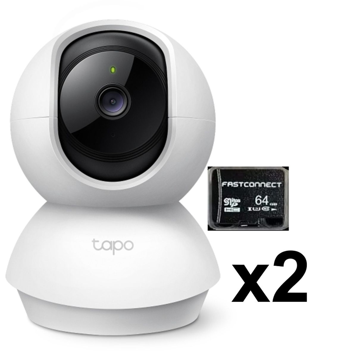 TP LINK - KIT DE 2 CÁMARAS DE VIDEOVIGILANCIA INTELIGENTE TP-LINK TAPO C210 + MICROSD 64 GB