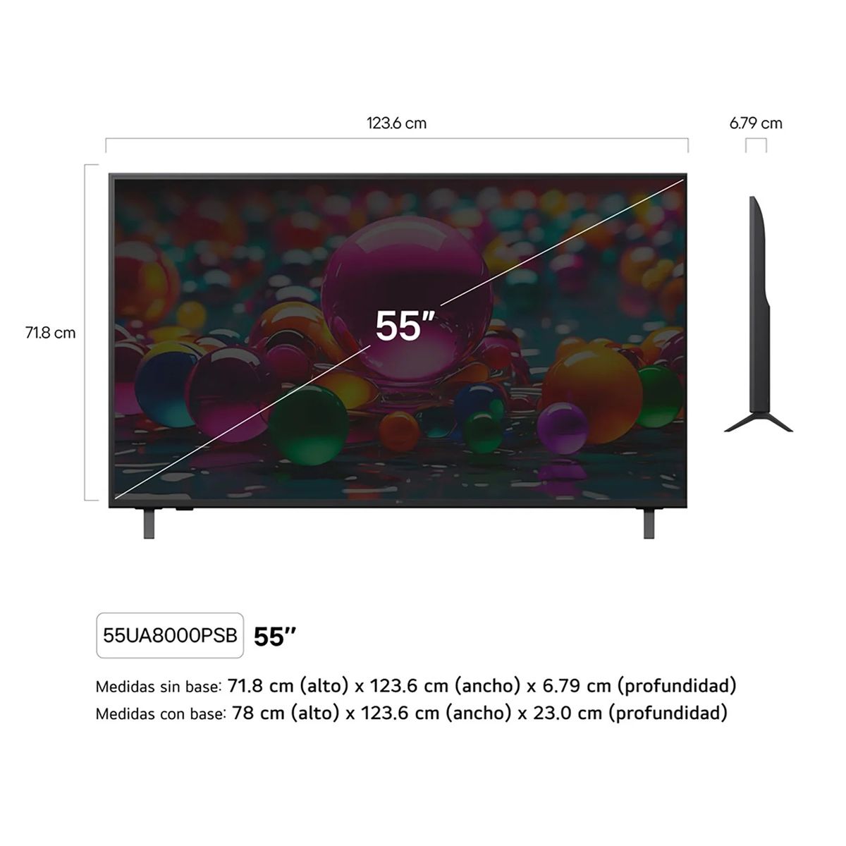 LG - TELEVISOR 55 LG UHD 4K THINQ AI 55UA8000PSB 2025 SMART TV