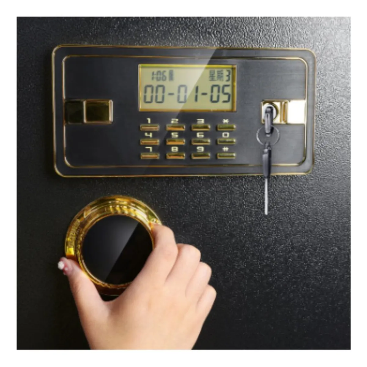 GENERICO - Caja Fuerte de Seguridad con Pantalla Digital Metálico Negro