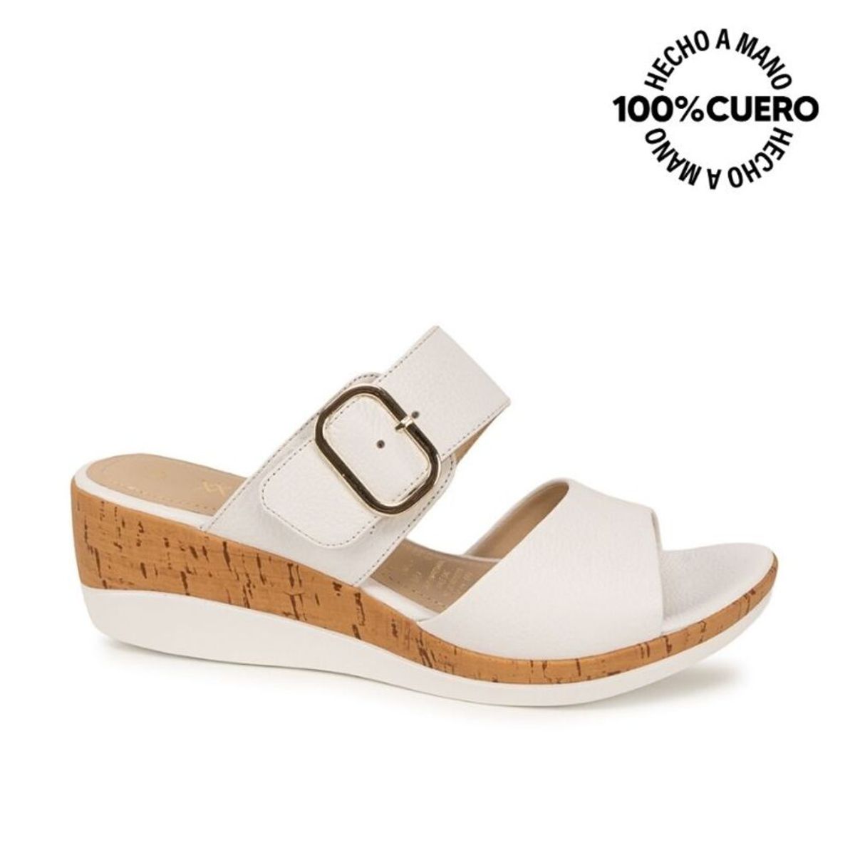 VIALE - Sandalia Strap Casual ALE-2635 Blanco Viale Cuero