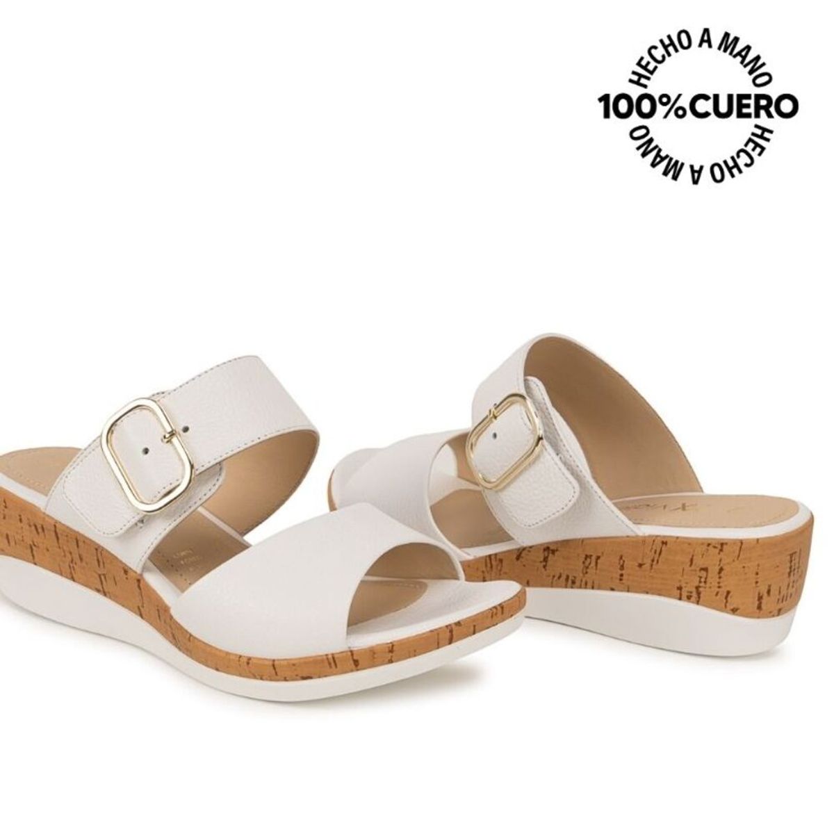 VIALE - Sandalia Strap Casual ALE-2635 Blanco Viale Cuero
