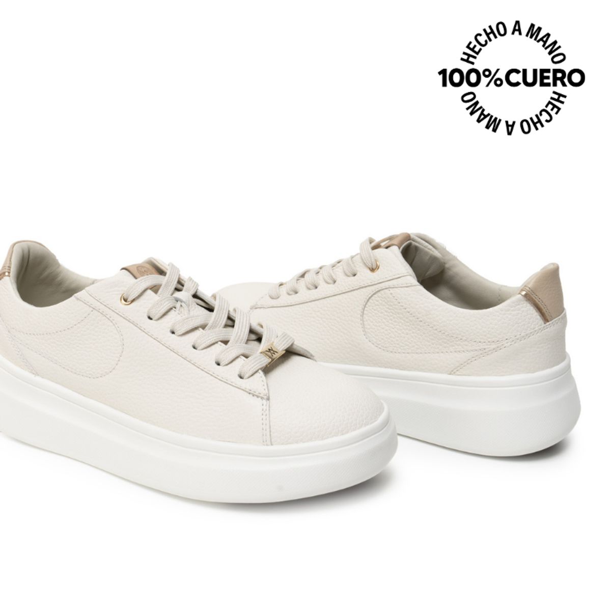 VIALE - Zapatilla Casual REC-2601 Blanco Sof Viale Cuero