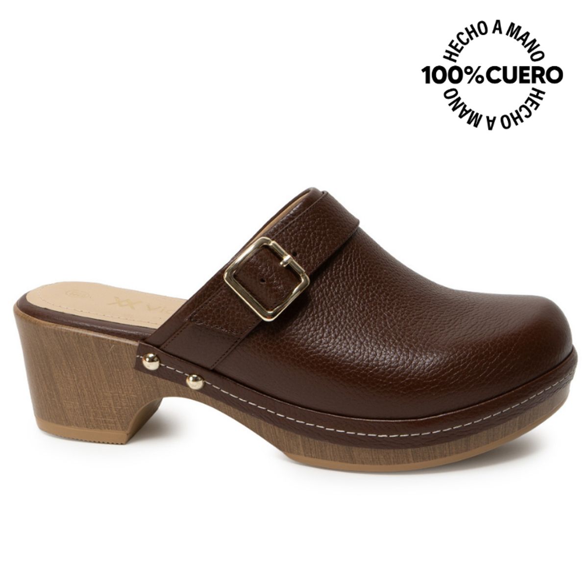 VIALE - Zapato Sueco Casual SOFI-2631 Brandy Viale Cuero