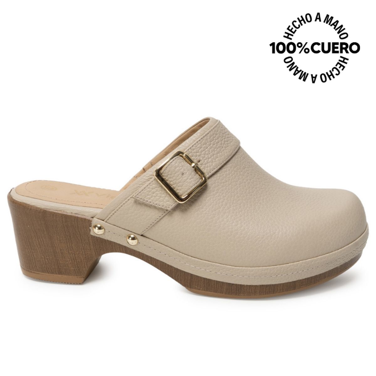 VIALE - Zapato Sueco Casual SOFI-2631 Vainilla Viale Cuero