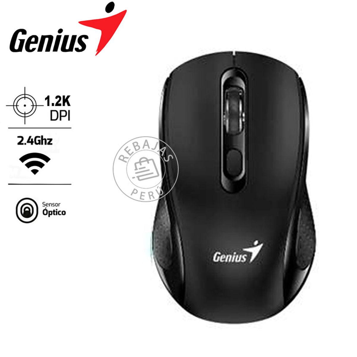 GENIUS - Genius NX-8025S Mouse Inalámbrico Silent 4 Botones Ergonómico Black